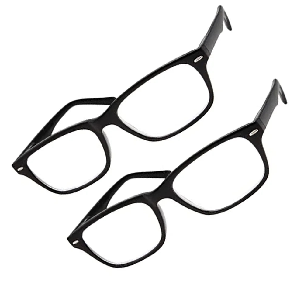 2 Pairs Deluxe Reading Glasses Slim Retro Style Spring Hinge Readers Black - 1.00 - 2.75