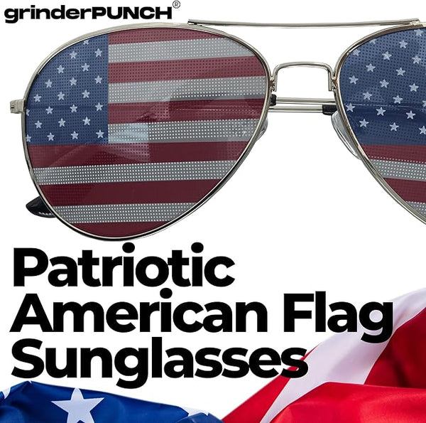 2 Pair Combo Patriotic American US Flag Sunglasses
