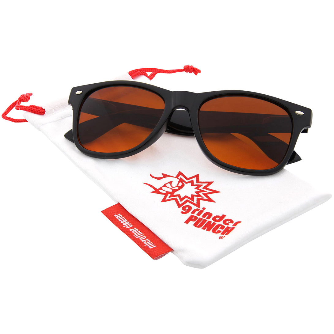 Troy - Black Frame Amber Lens