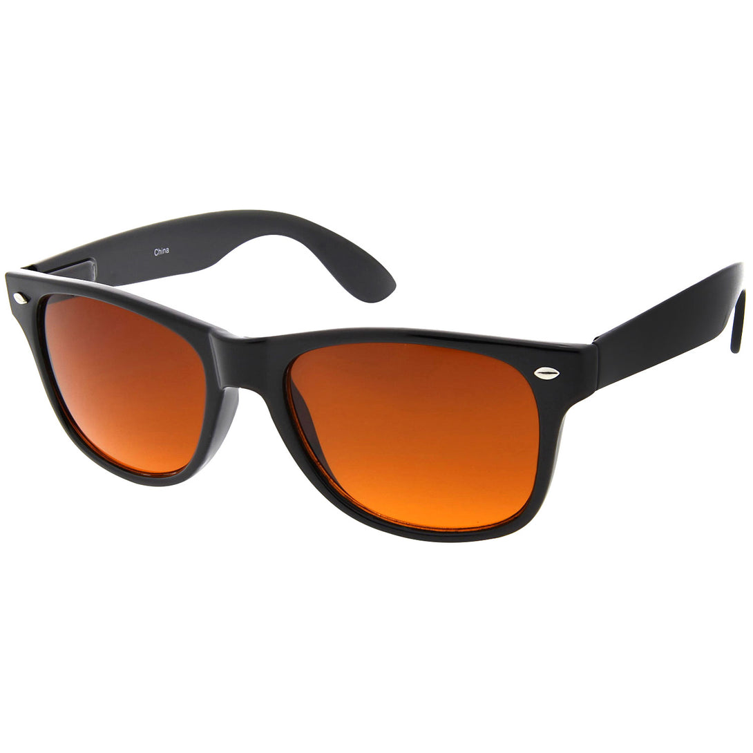 Troy - Black Frame Amber Lens