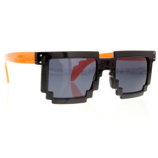 Retro 8 Bit Pixel Pixelated Dark Lens Sunglasses - grinderPUNCH