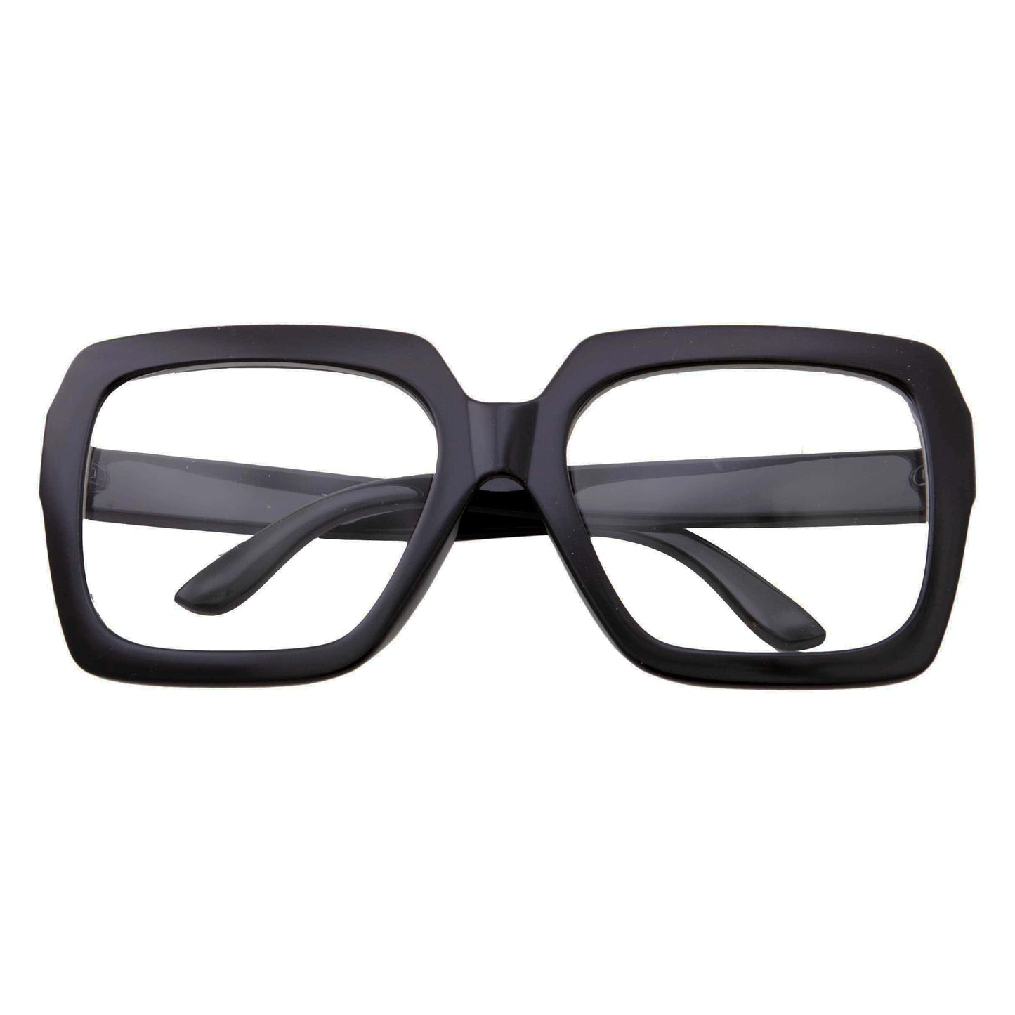 XL Oversized Black Frame Nerd Glasses – Clear Lenses for Costumes & Dress-Up