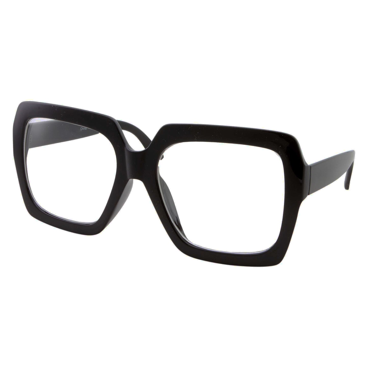 XL Oversized Black Frame Nerd Glasses – Clear Lenses for Costumes & Dress-Up