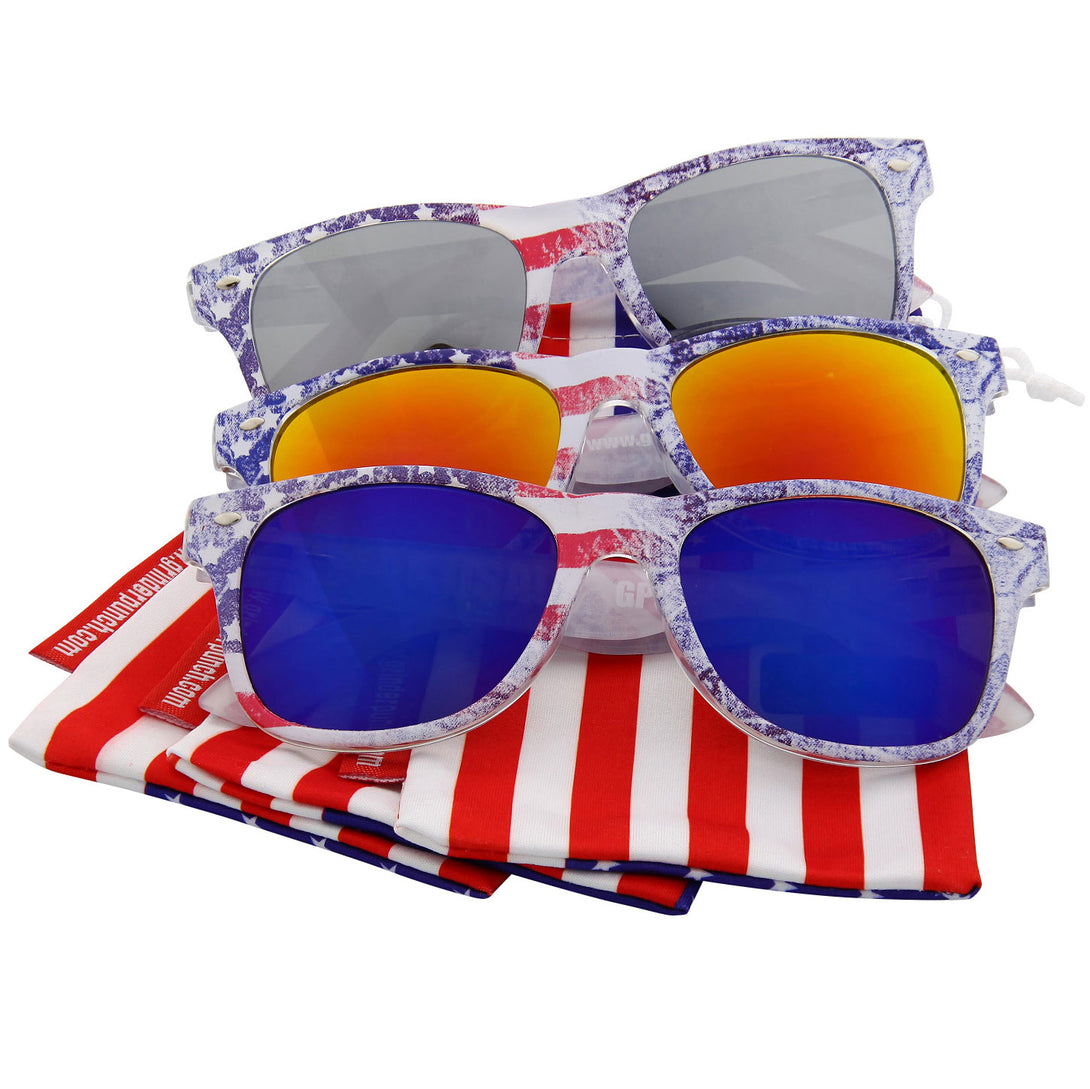 Arctic Denim American Flag Sunglasses Bundle - grinderPUNCH