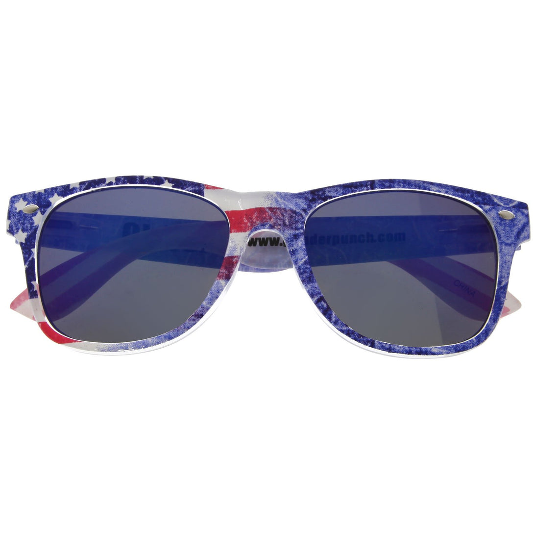 Arctic Denim American Flag Mirrored Lens Sunglasses - grinderPUNCH