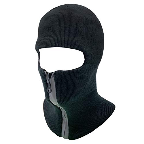 Mens Black Knit Thermal Face Ski Mask