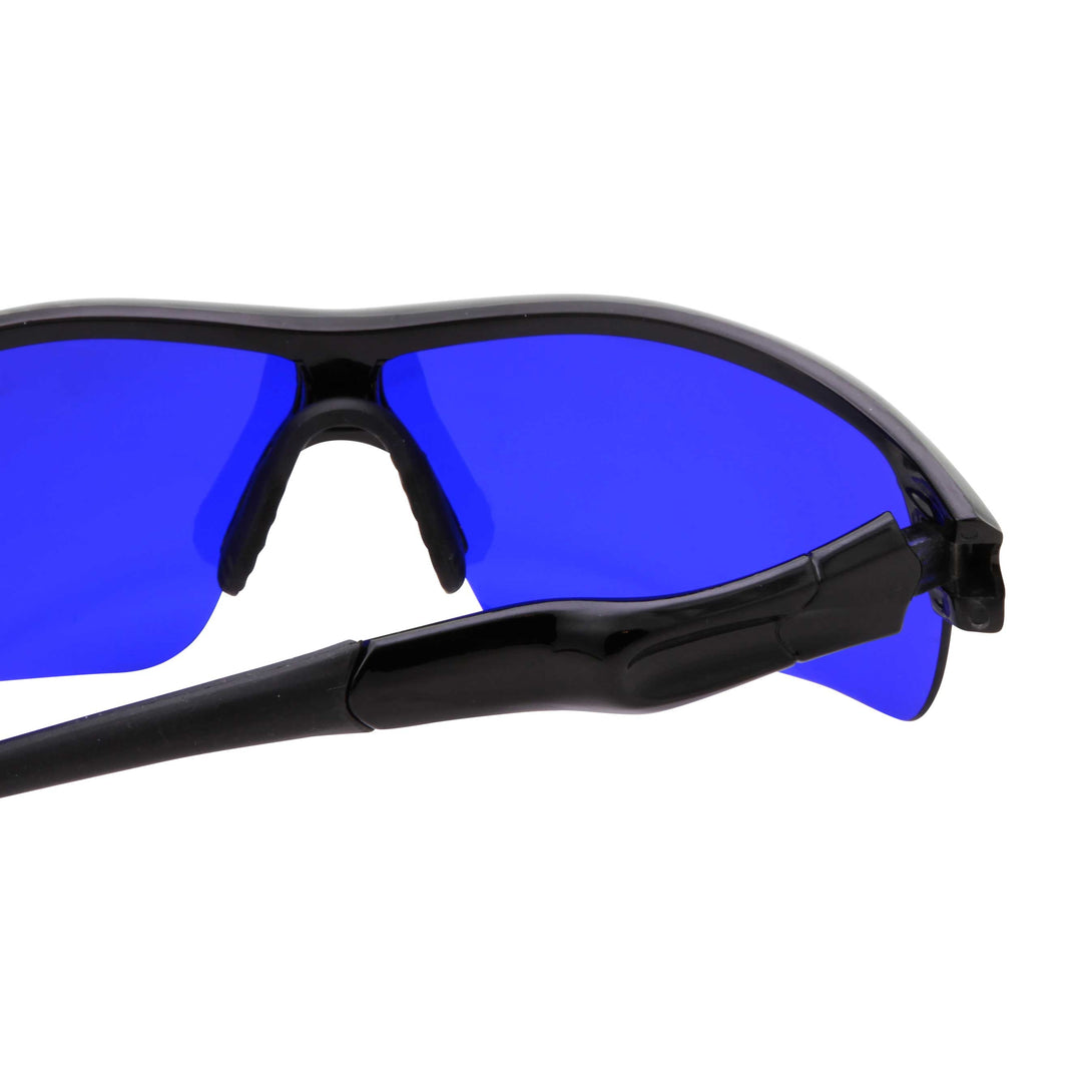 Mens Sport Half Jacket Wrap Blue Lens Sunglasses - grinderPUNCH