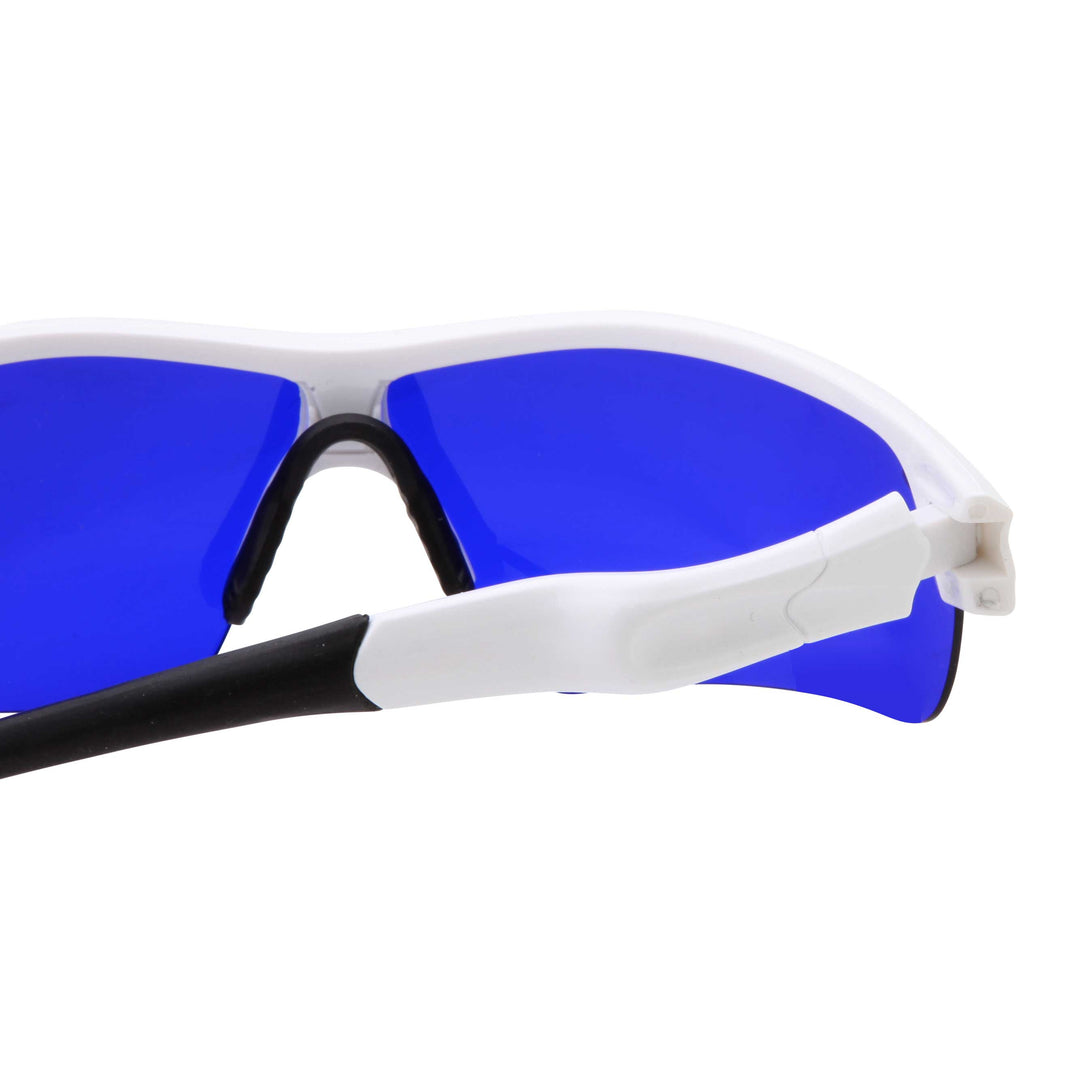 Mens Sport Half Jacket Wrap Blue Lens Sunglasses - grinderPUNCH