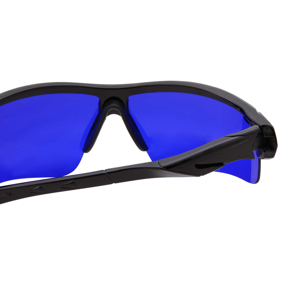 Mens Grip Sports Wrap Blue Lens Sunglasses - grinderPUNCH