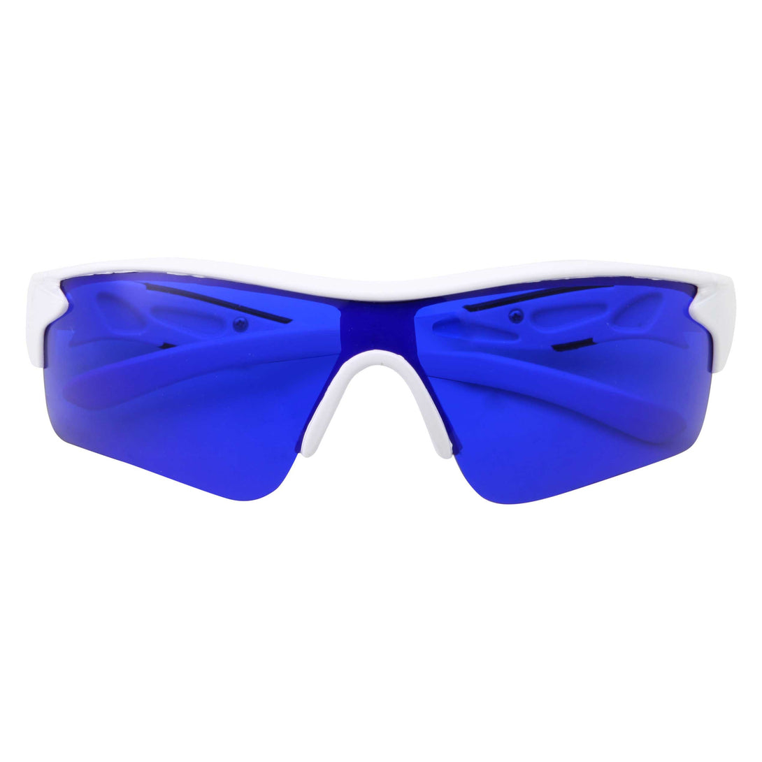 Mens Grip Sports Wrap Blue Lens Sunglasses - grinderPUNCH