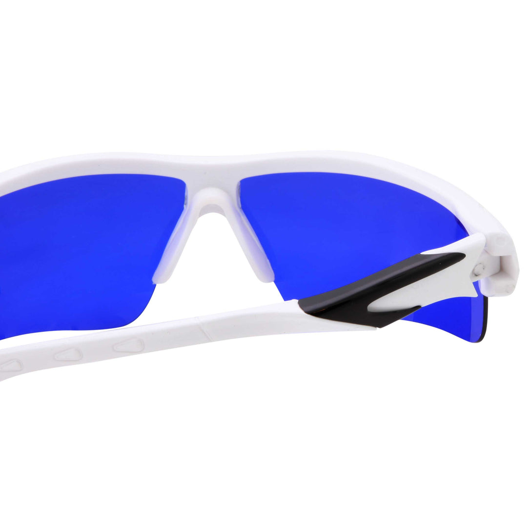 Mens Grip Sports Wrap Blue Lens Sunglasses - grinderPUNCH