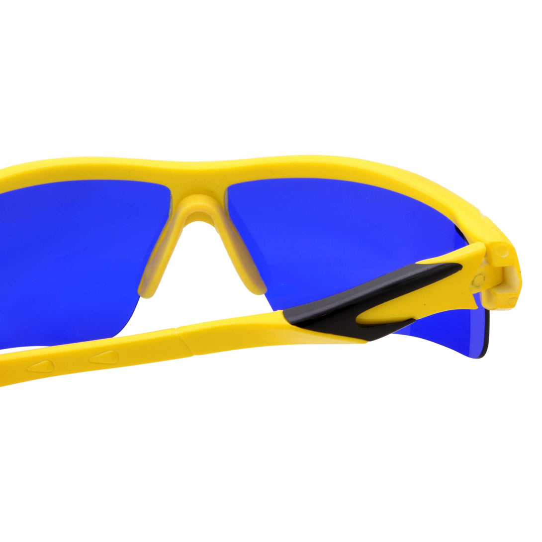 Mens Grip Sports Wrap Blue Lens Sunglasses - grinderPUNCH