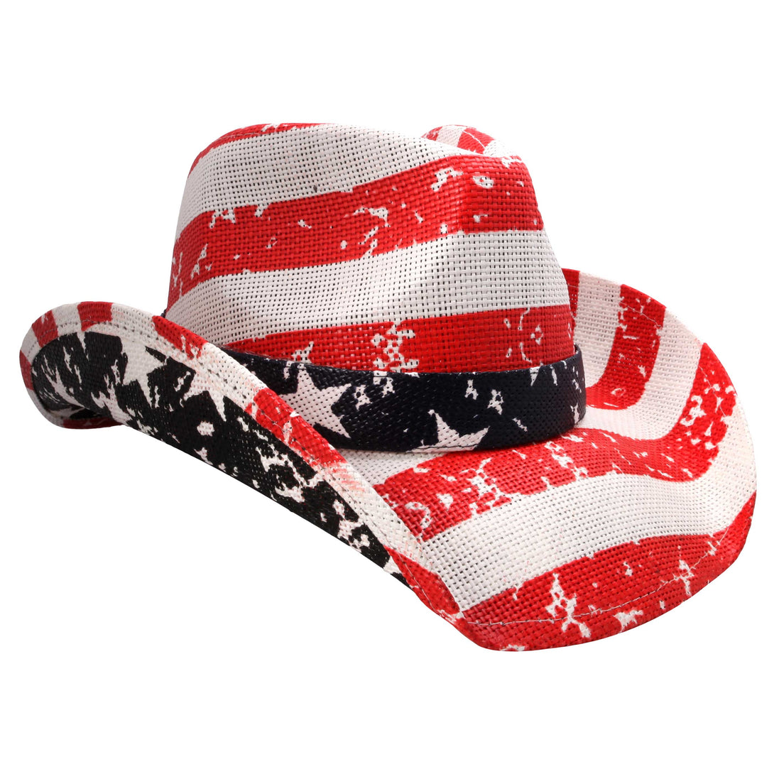 American Flag Western Style Cowboy Hat - grinderPUNCH