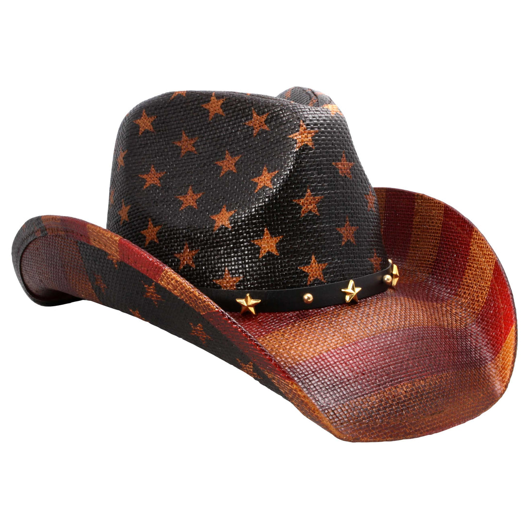 American Flag Western Style Cowboy Hat - grinderPUNCH