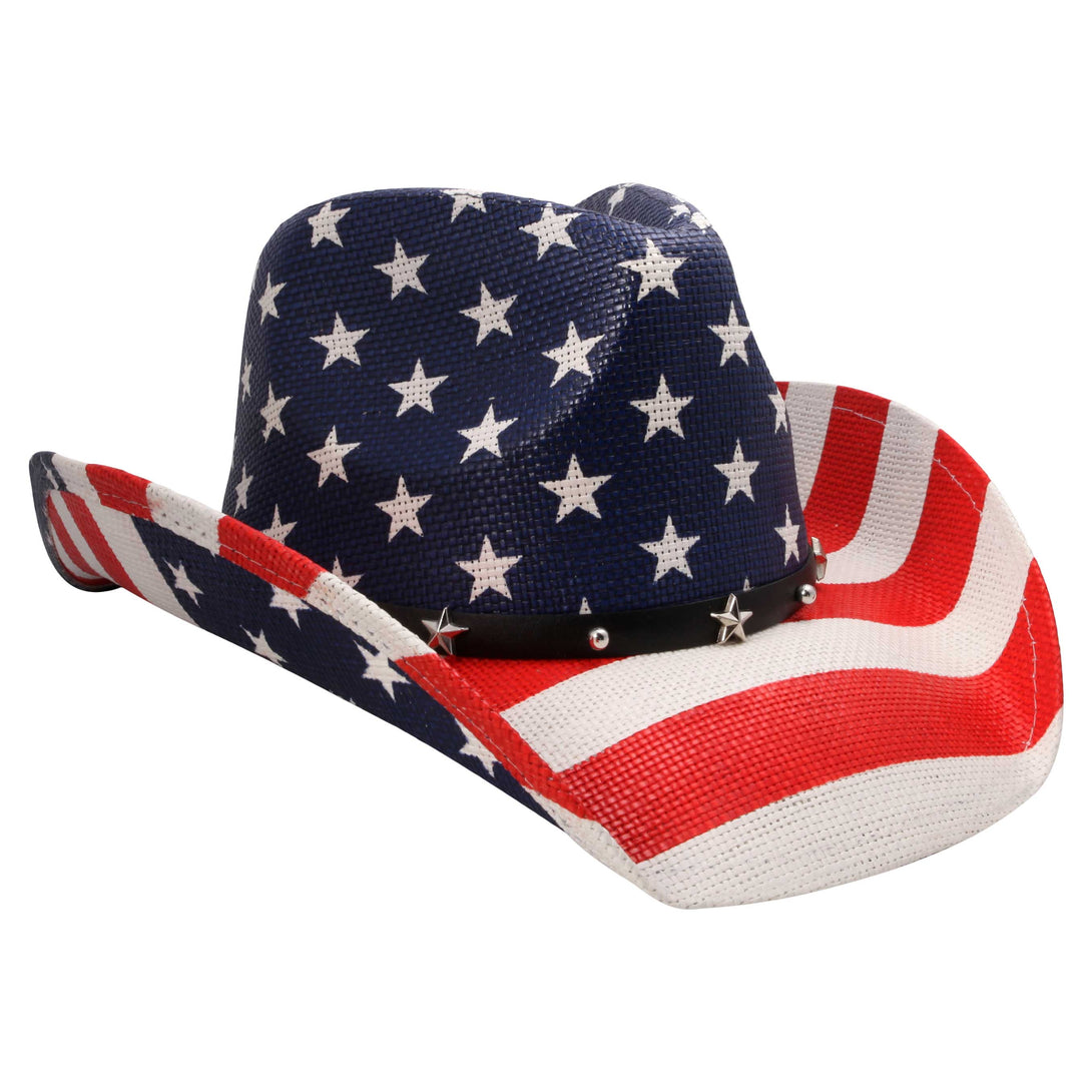 American Flag Western Style Cowboy Hat - grinderPUNCH