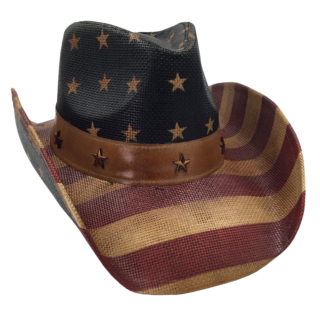 American Flag Western Style Cowboy Hat - grinderPUNCH