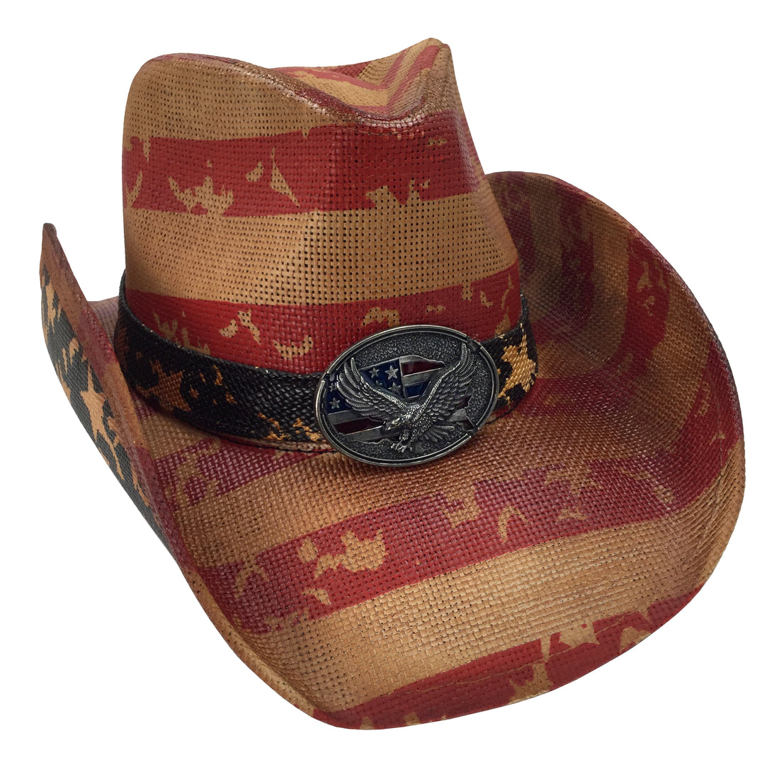 American Flag Western Style Cowboy Hat - grinderPUNCH