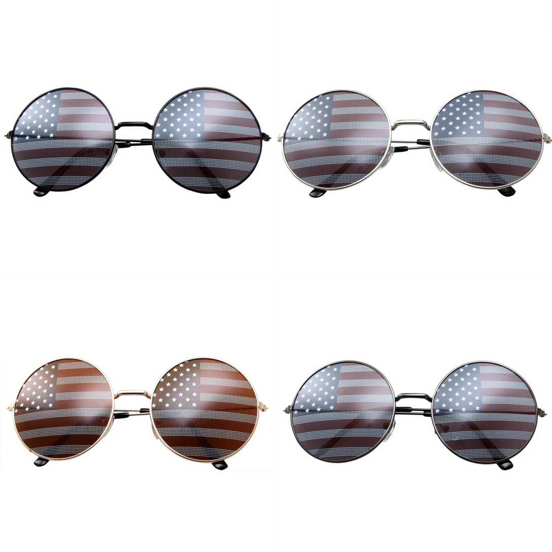 Round and Proud American Flag Sunglasses Bundle - grinderPUNCH