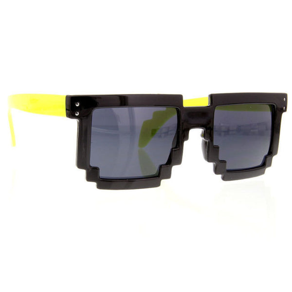 Retro 8 Bit Pixel Pixelated Dark Lens Sunglasses - grinderPUNCH