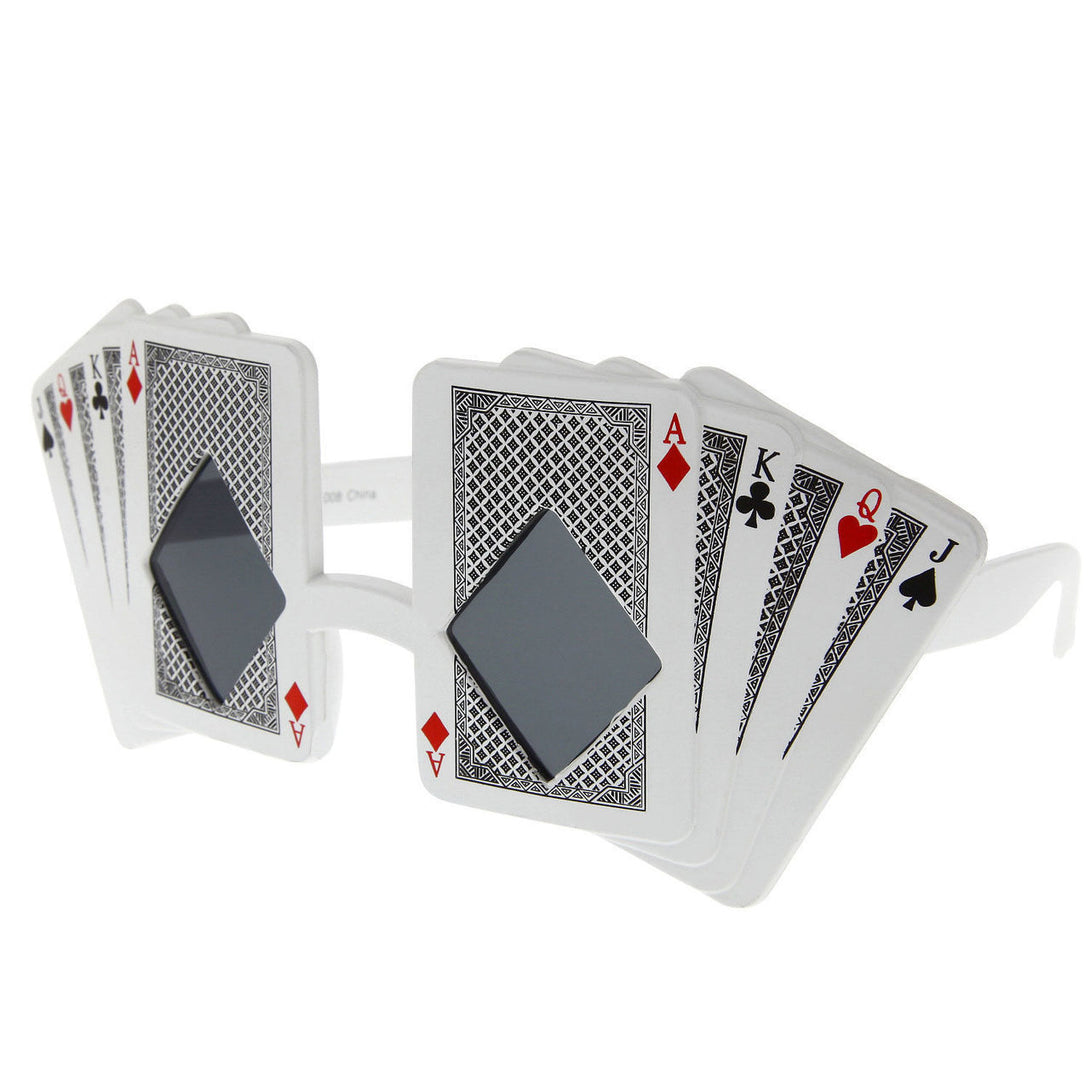 Poker Cards Sunglasses World Face Royal Flush Ace Costume Novelty Fun Party - grinderPUNCH
