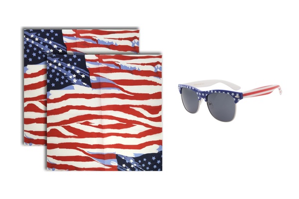 Apollo's Creed All American Flag Browline Sunglasses and Bandana Pack - grinderPUNCH