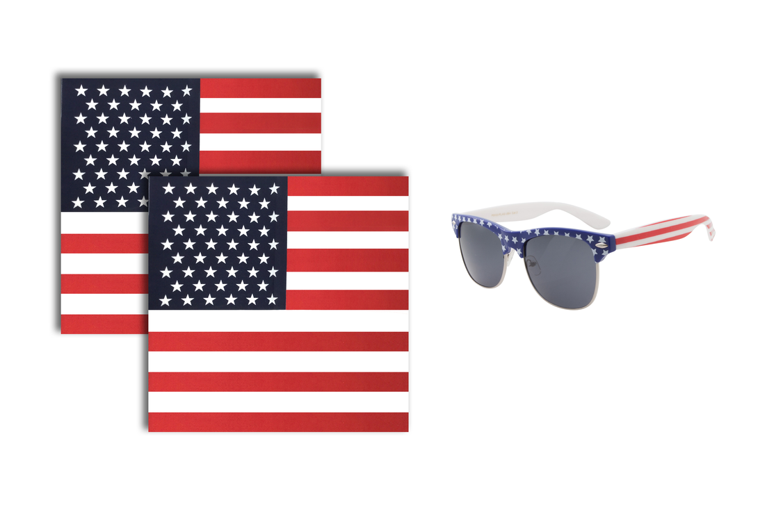 Apollo's Creed All American Flag Browline Sunglasses and Bandana Pack - grinderPUNCH
